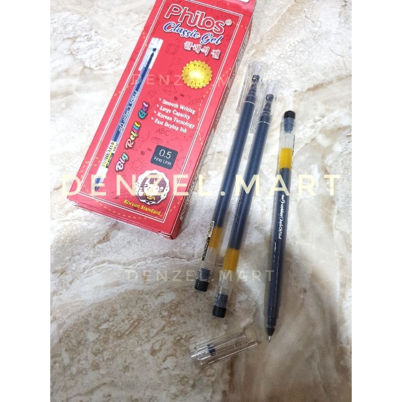 

[12pcs] Pen / pulpen cair PHILOS CLASSIC GEL 0.5 mm