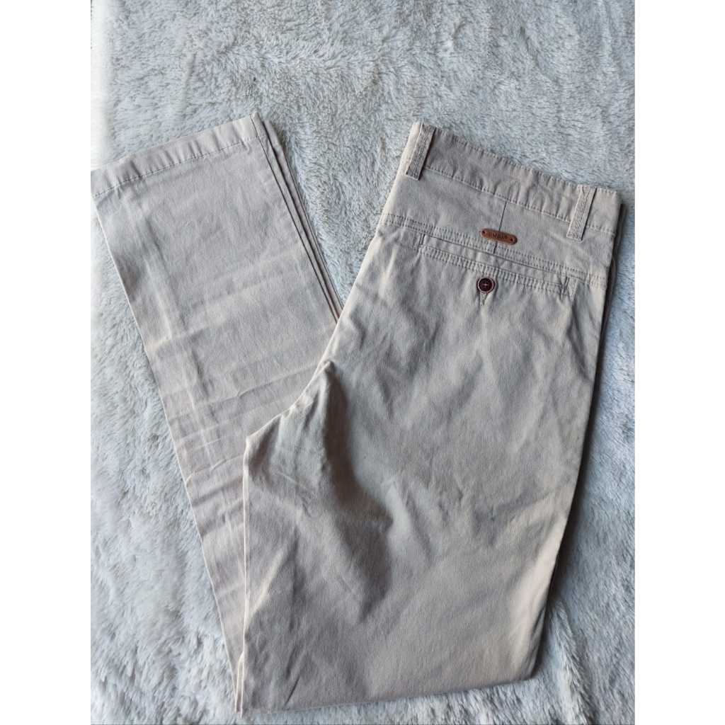 Celana Panjang Chino Pria EMBA ORIGINAL Bahan Katun Premium Warna Cream Model Reguler Fit