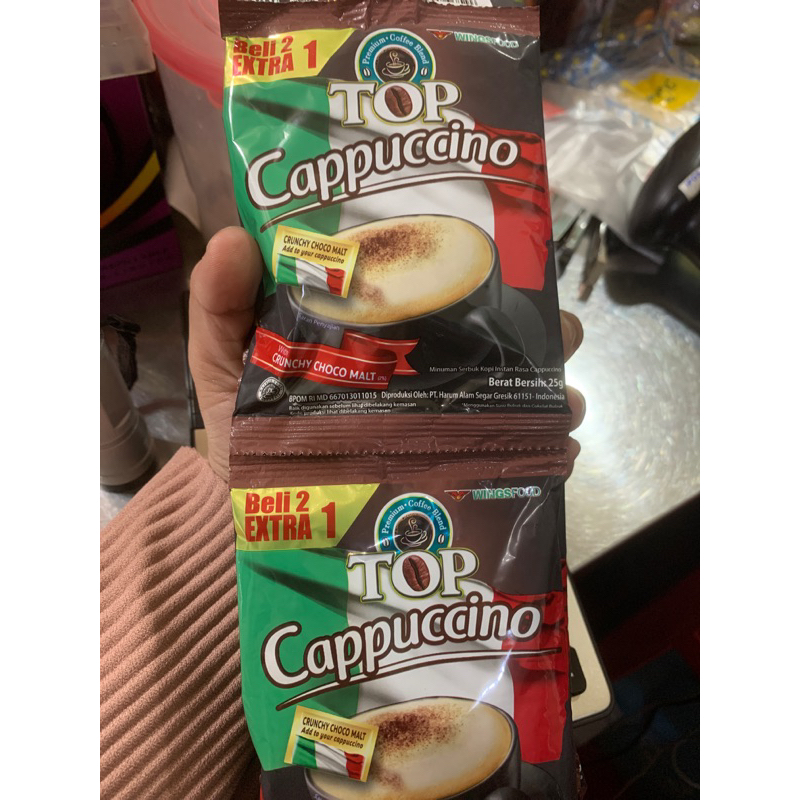 

TOP CAPPUCCINO WITH CRUNCHY CHOCO MALT BELI 2 GRATIS 1 @25gr