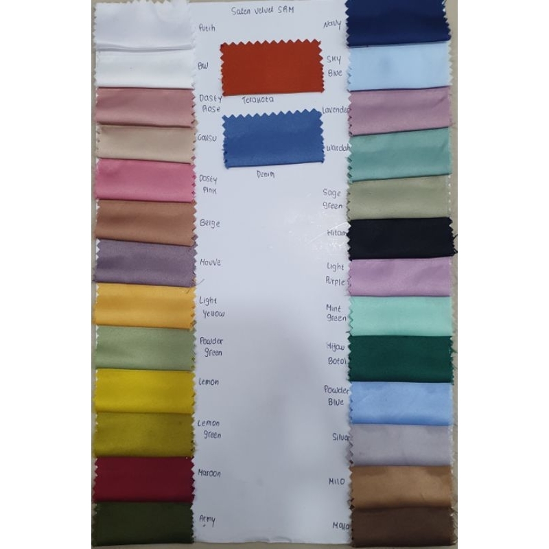 KAIN SATIN VELVET PREMIUM - ROLL GROSIR [Harga 1 Roll - Isi 60 Yard ]