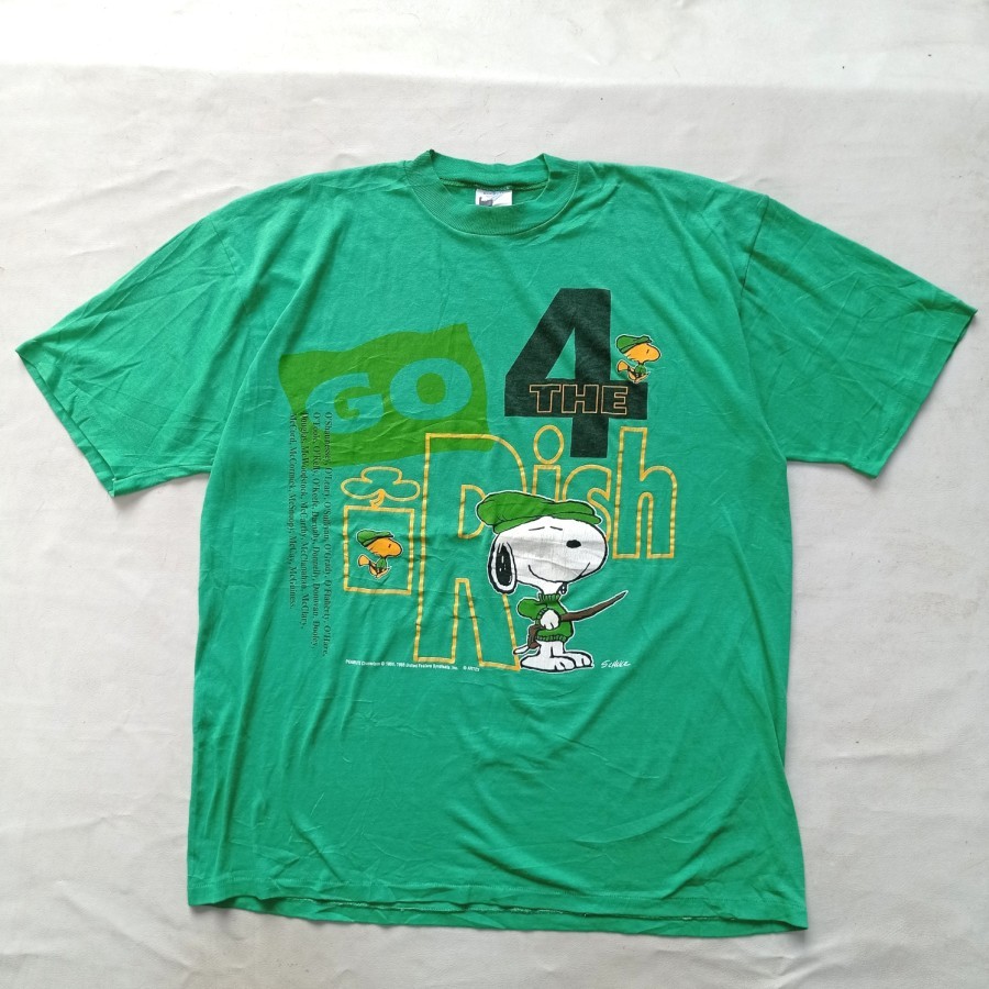 kaos vintage 80s snoopy peanuts tshirt single stitch disney warnerbros