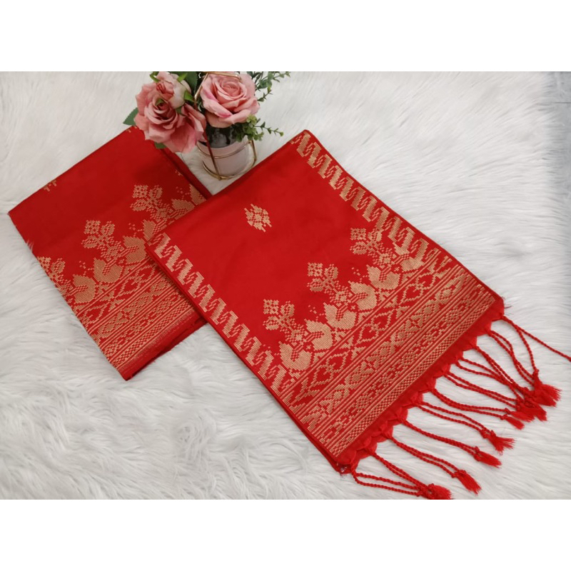 songket silungkang merah cabe