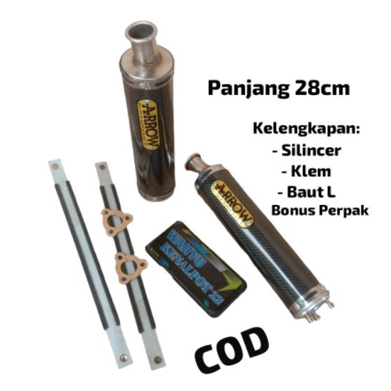 Silincer Knalpot Arrow Carbon Ninja 2 Tak RR R SS Rx king Fiz R Satria 2 Tak