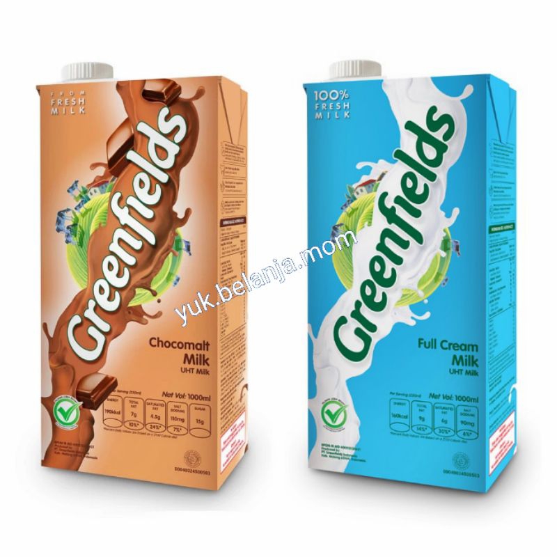 

susu greenfields full cream / choco malt 1 liter