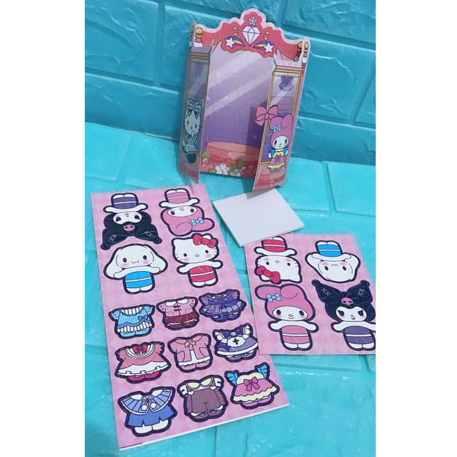DIY SANRIO QUIET BOOK RUMAH RUMAHAN LEMARI BAJU KERTAS BONGKAR PASANG BAJU KARAKTER