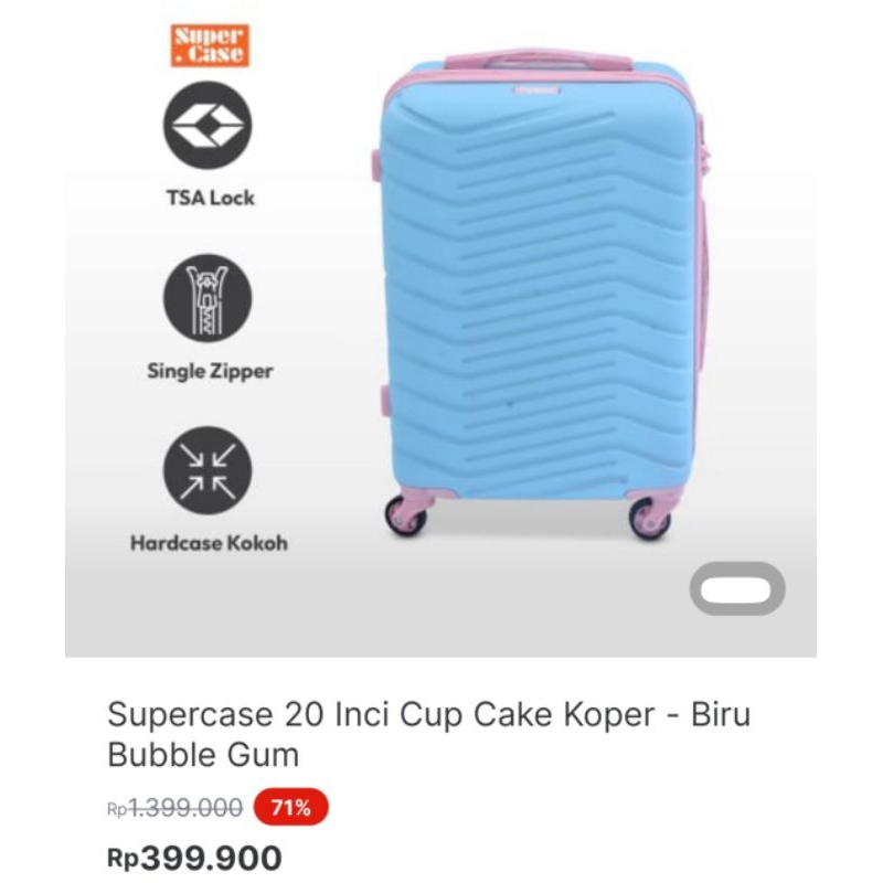 Supercase 20 Inci Cup Cake Koper - Biru Bubble Gum ( Ace Hardware )