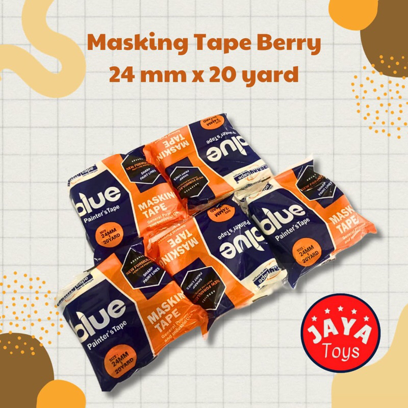 

Isolasi Kertas / Masking Tape Berry 24mm x 20yard / 12mm x 20yard