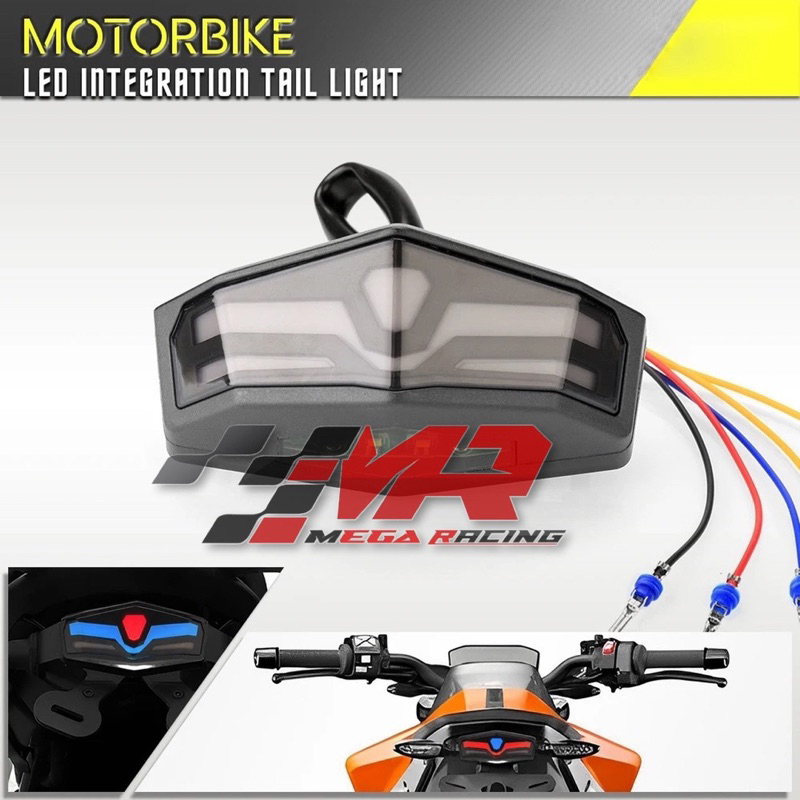 LAMPU STOP LED COSTUM + BREKET PLAT NO 3IN1  STOPLAMP MOTOR SPORT RX KING PLUS SEIN 3 IN 1 D159 UNIV
