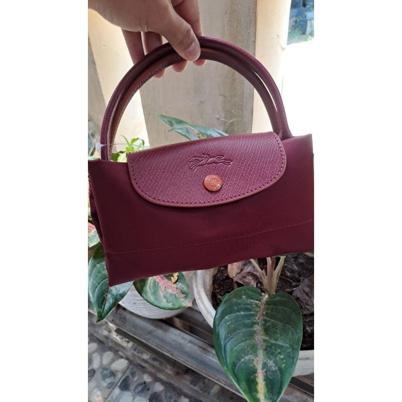 LC ssh Le Pliage Club Small SH Garnet Red Orange (small short handle)