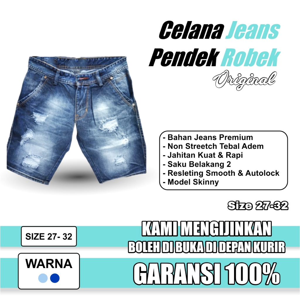 celana jeans pendek robek pria dewasa, jeans pendek pria, jeans pendek cowok, levis pendek pria, jea