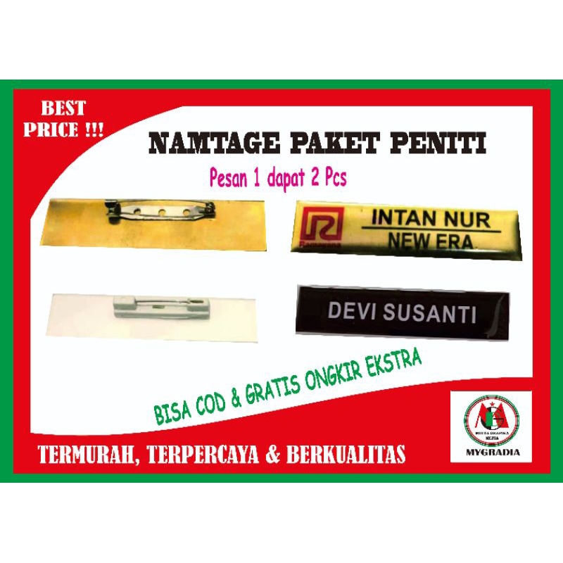

Name Tag Paket Peniti
