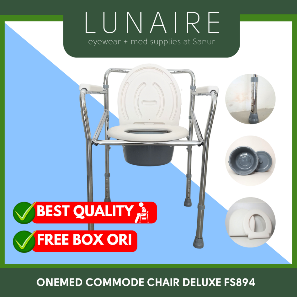 ONEMED Kursi BAB Tanpa Roda Commode Chair Deluxe FS894/ Commode Chair FS810