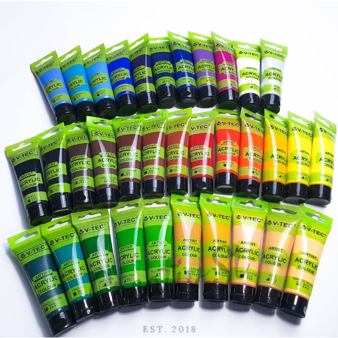 

V Tec Acrylic 35ml - Cat Acrylic V-Tec 35 ml - Paint Acrylic Colour cat Lukis Akrilik