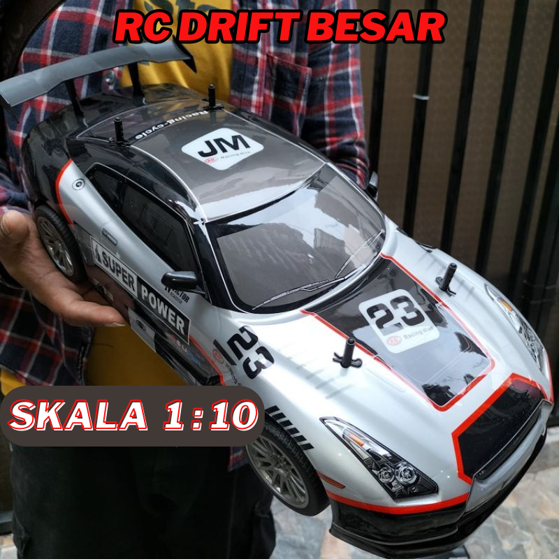 Mobil RC Drift Skala 1:10 Ukuran Besar Frekwensi 2.4Ghz