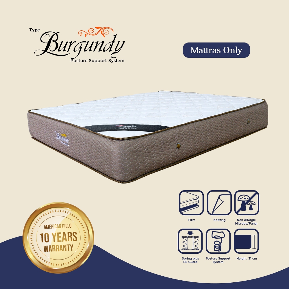 Kasur Springbed Mattras - American Pillo Burgundy