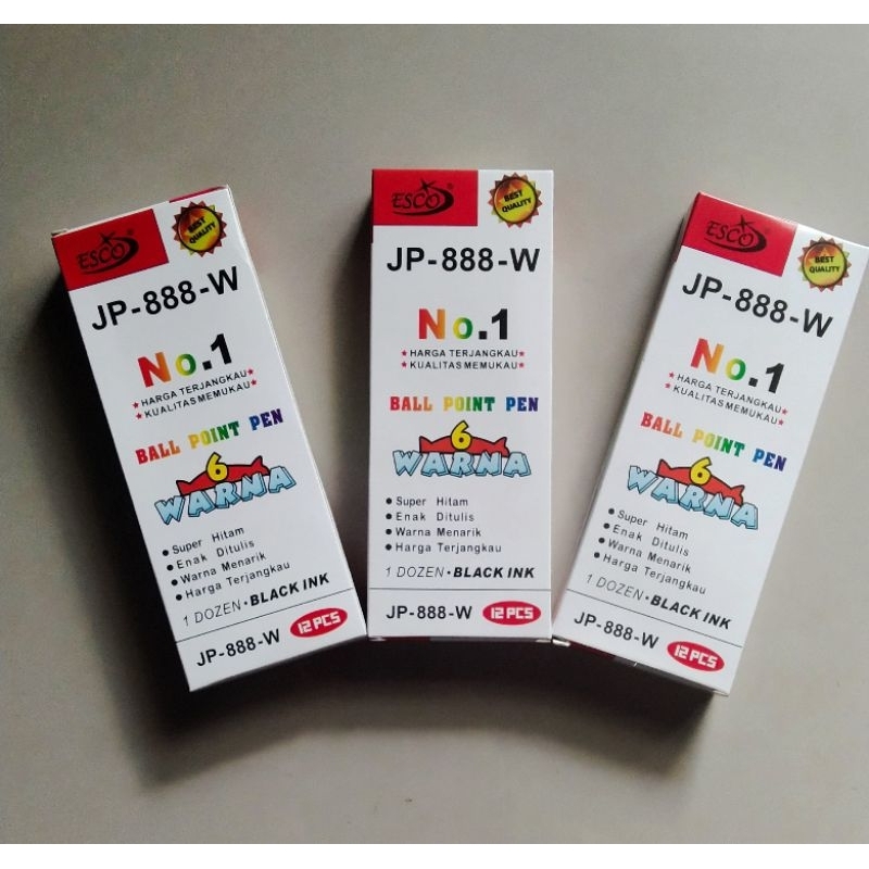 Pulpen Pena Esco Warna Warni Tinta Hitam murah meriah