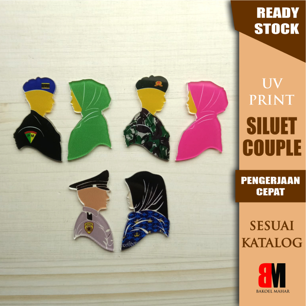 SILUET PROFESI UV PRINT SILUET PENGANTIN COUPLE SEPASANG