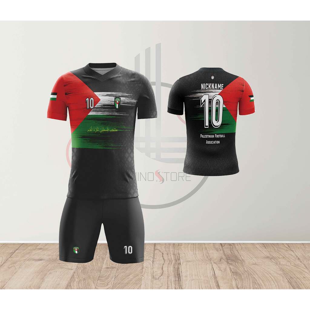 Kaos Jersey Bola Futsal Palestina Art - 2 Dewasa full Printing - The Luminos -