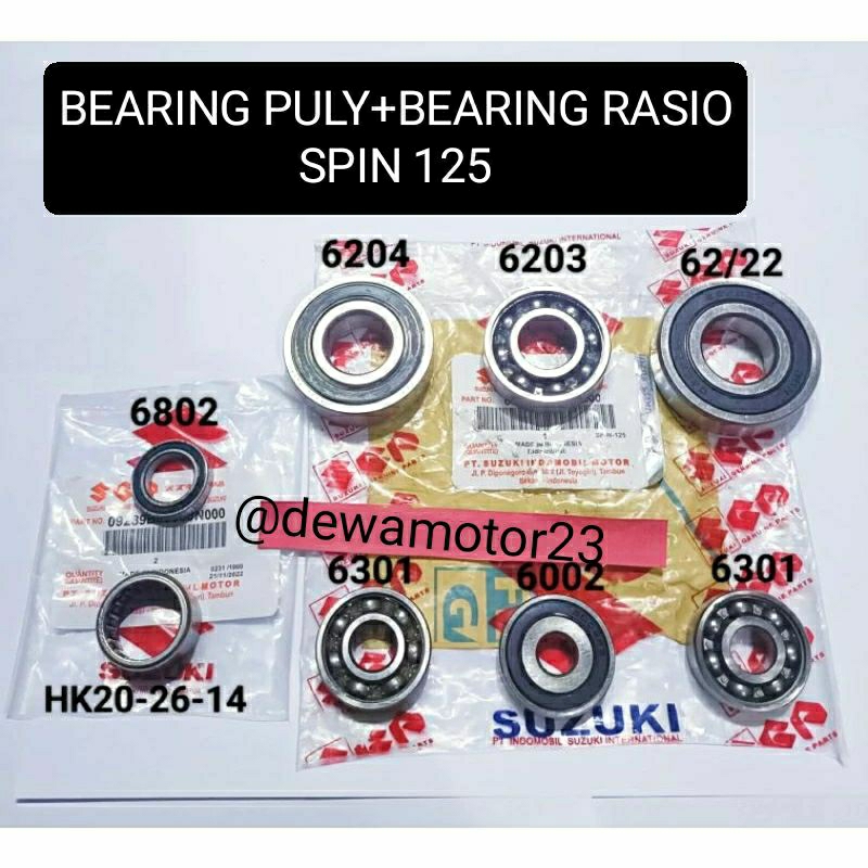 bearing rasio set spin 125+bearing puly plus bearing klaher bak blok cvt spin
