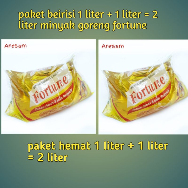 

1 Liter + 1 Liter (2 Liter) Minyak Goreng FORTUNE Bantal Murah