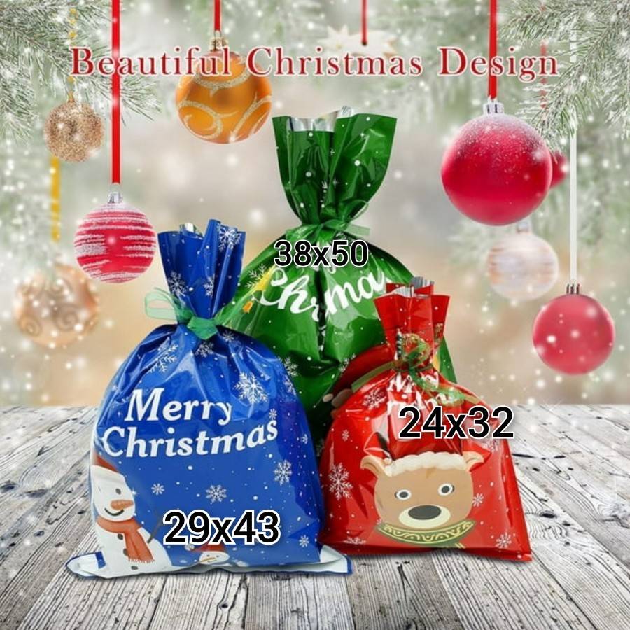 

GIFT BAG CHRISTMAS / PLASTIK KEMASAN HADIAH NATAL SIZE BESAR SANTA BAG GB-25 xmas