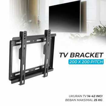 [Gudang Storage Official] CNSD Bracket TV Wall Mount VESA 200 x 200 for 14-42 Inch TV - B25 Black