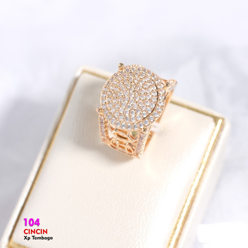 Cincin xuping lapis emas 23k mata full atas