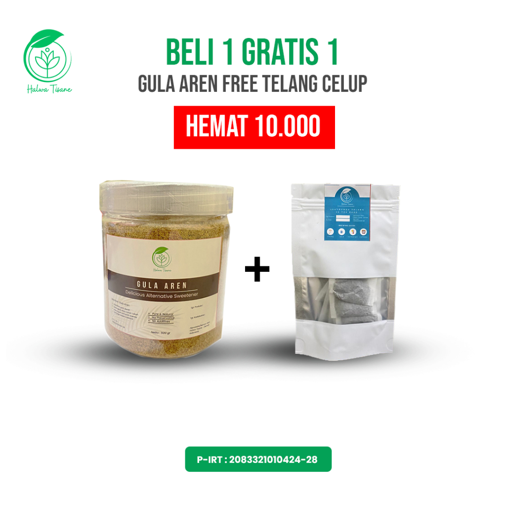 

Beli 1 Gratis 1 Gula Aren 350 gr Bonus Halwa Tisane Bunga Telang isi 10 bags
