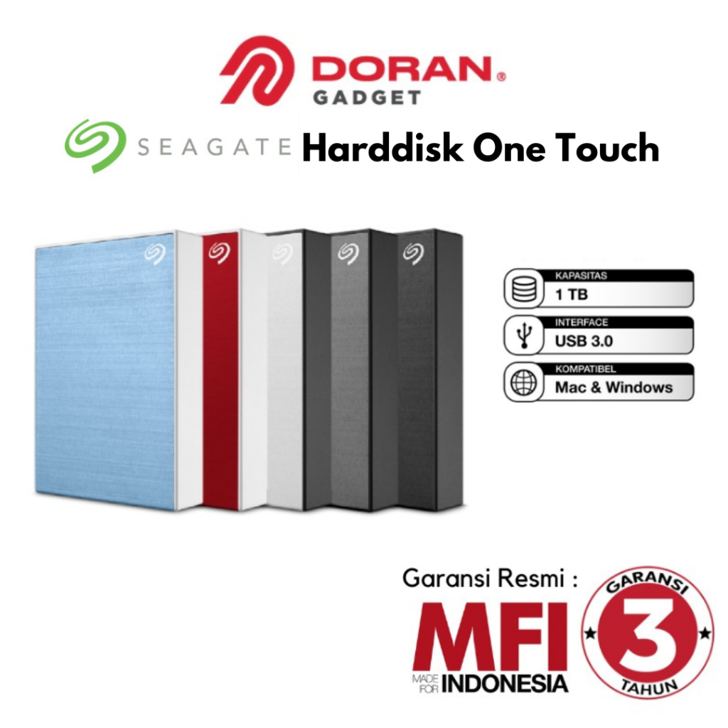 Hard Disk Harddisk Hardisk HDD Eksternal External Seagate 1TB 2TB 4TB 5TB | 1 2 4 5 TB TERA One Touch 2,5inch USB 3.0 - Garansi MFI