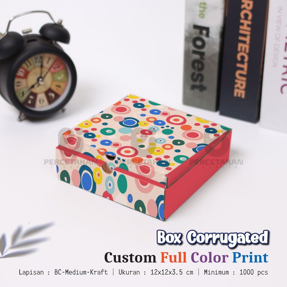 

Cetak Dus Corrugated 12x12x3.5 cm FULL COLOR Free Custom Desain/Logo | Custom Box | Kustom Dus Kemasan