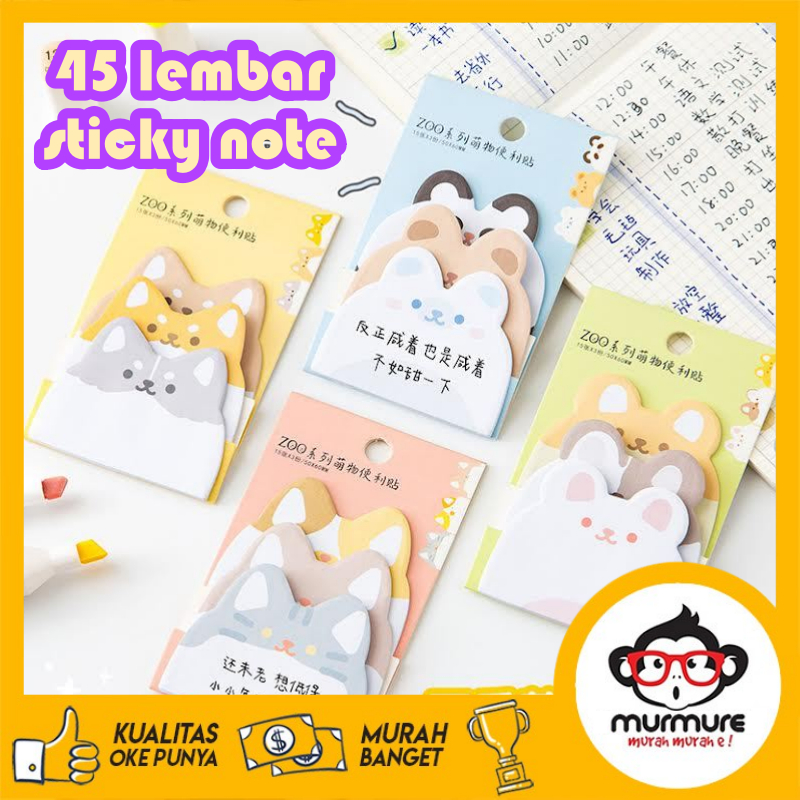 

MURMURE I ZOO STICKY NOTES ANIMAL NOTEPAPER KERTAS MEMO MEMOPAD