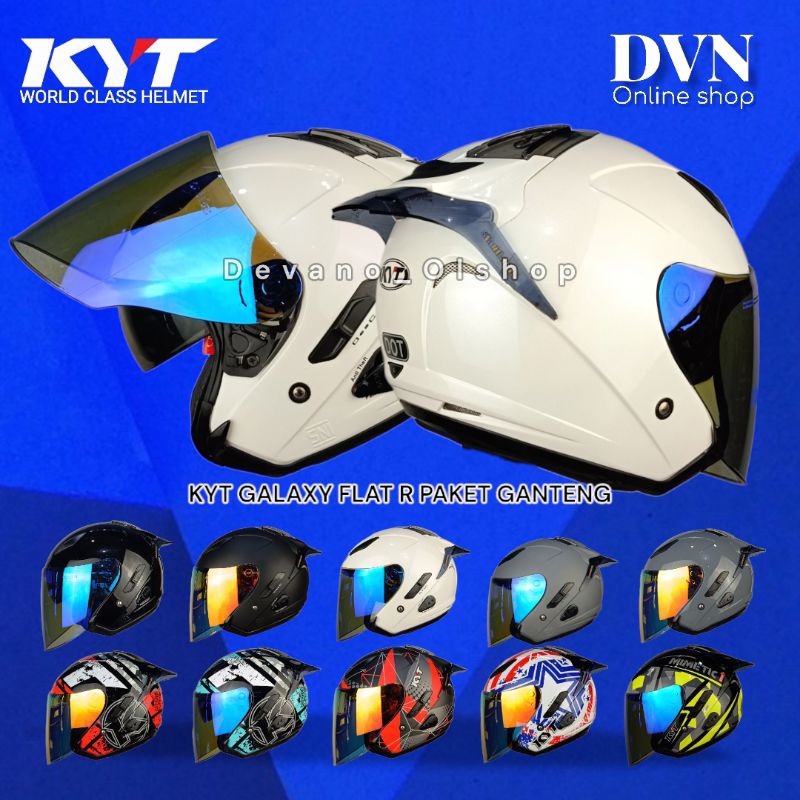 HELM HALF FACE KYT GALAXY FLAT R ORIGINAL PAKET GANTENG