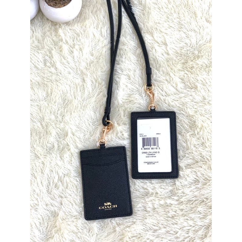 

COACH crossgrain sign PVC id card tag lanyard