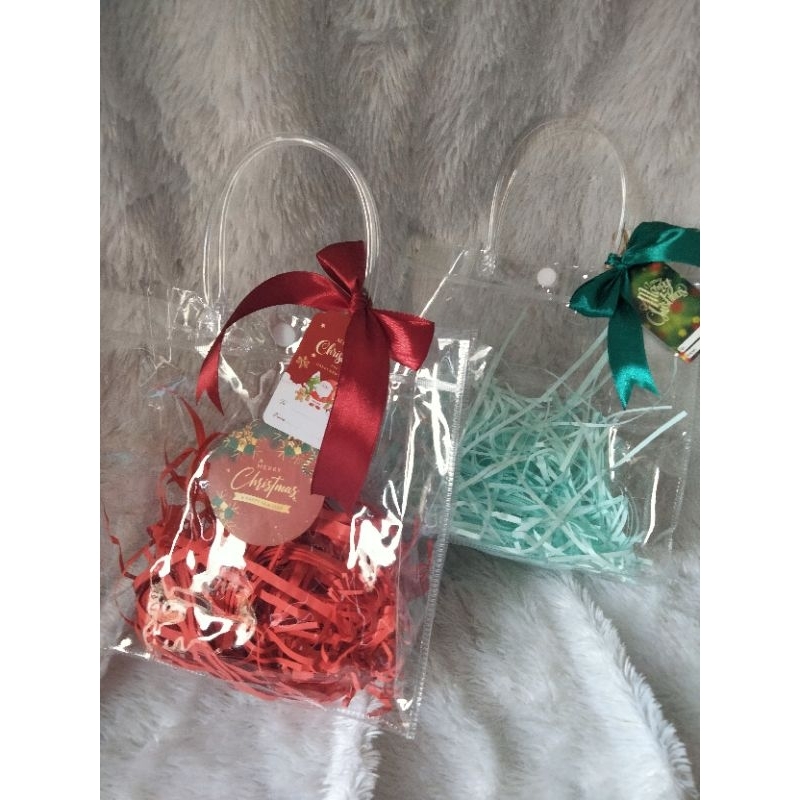 

tas plastik tebal/mika hampers natal ,ulang tahun , wedding ,birthday ,tempat kado/hadiah merry xmass,dll
