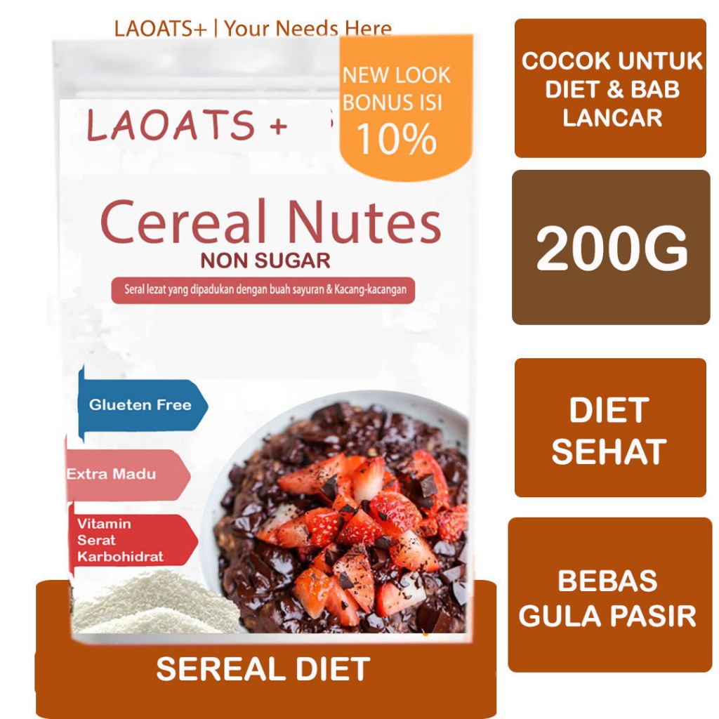 

Sarapan Diet Laoats Sereal Non Sugar (200g)