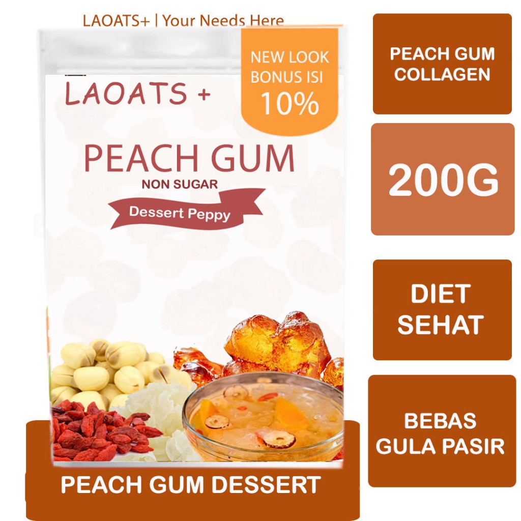 

Peach Gum Collagen Laoats Non Sugar (200g)