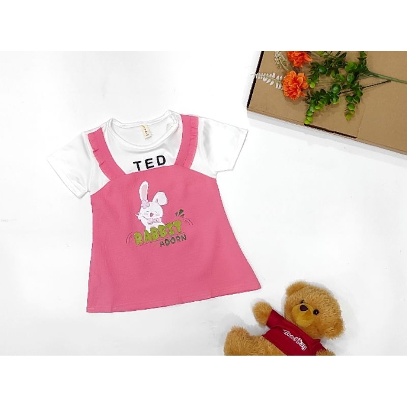 dress anak cewek importusia 8 bulan - 3 tahunmotif rabit