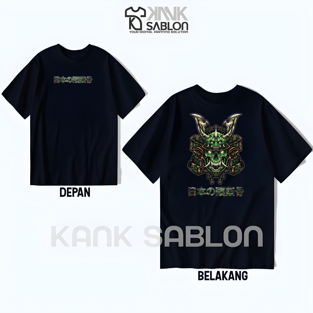 Kank Sablon - Baju Tshirt Kaos Tengkorak Japan Art - Kaos Anime - Desain Jepang - Kaos Japan - Kaos 