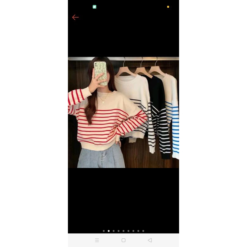 SWEATER RAJUT WANITA /MOTIF GARIS SWEATER/PAKAIAN WANITA.