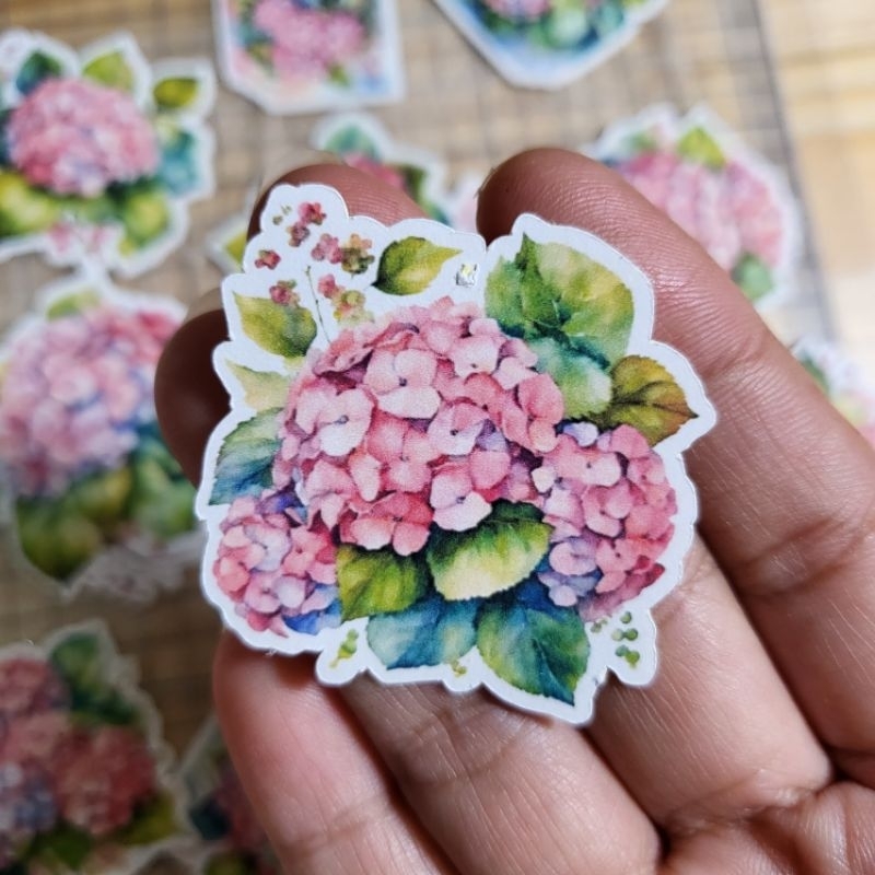

20pcs sticker bunga hortensia pink by Dunia Seni hiasan journal, buko, dan scrapbooking