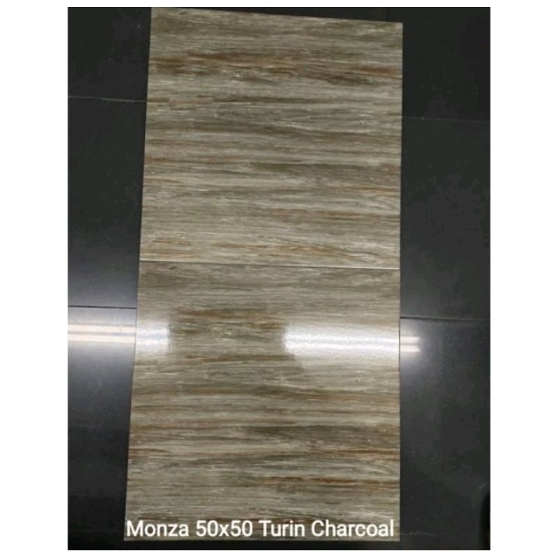 Keramik 50x50 Kilap GEMILANG MONZA Turin Series Motif Salur