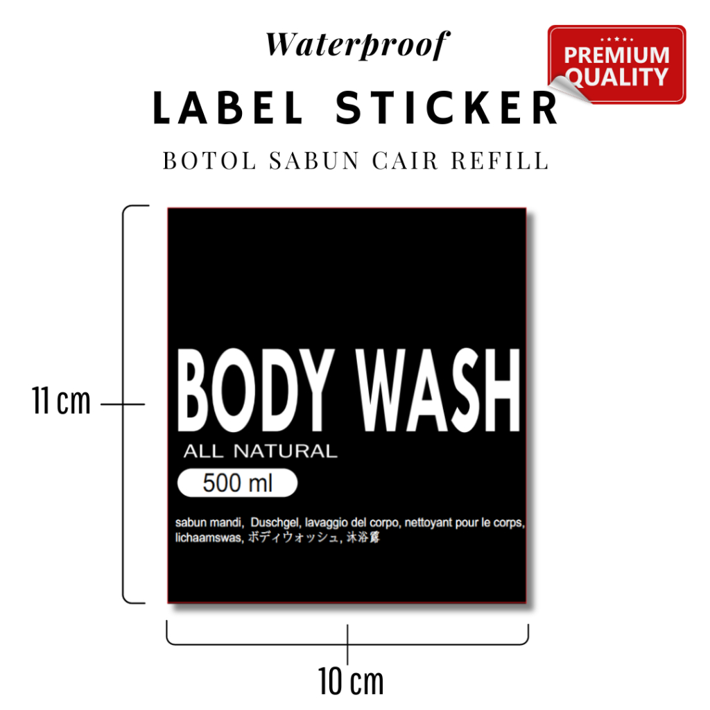 

Stiker Botol Sabun Cair Waterproof Warna Hitam