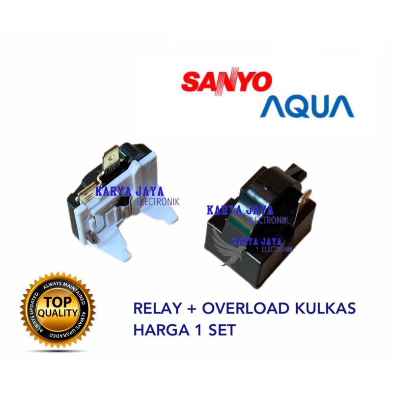 Relay Ptc Overload kulkas sanyo Aqua 1 pintu / relai kulkas sanyo Aqua 1 pintu