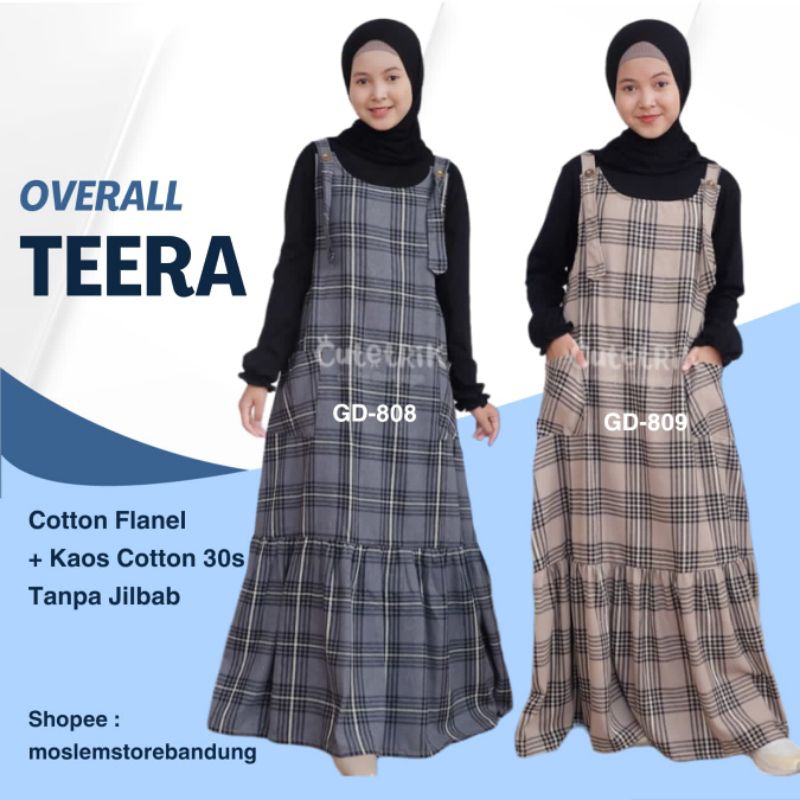 CUTETRIK Gamis Anak Overall TEERA GD-808 GD-809 Motif Kotak