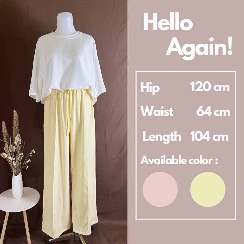 Celana Panjang Wanita High Waist Basic Slacks Korean Style Santai Casual