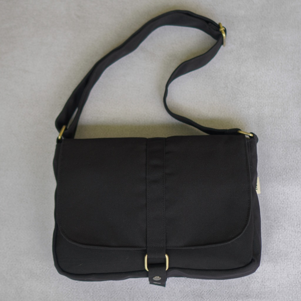 best seller ranu - thevan vintage canvas sling bag black tas selempang kanvas