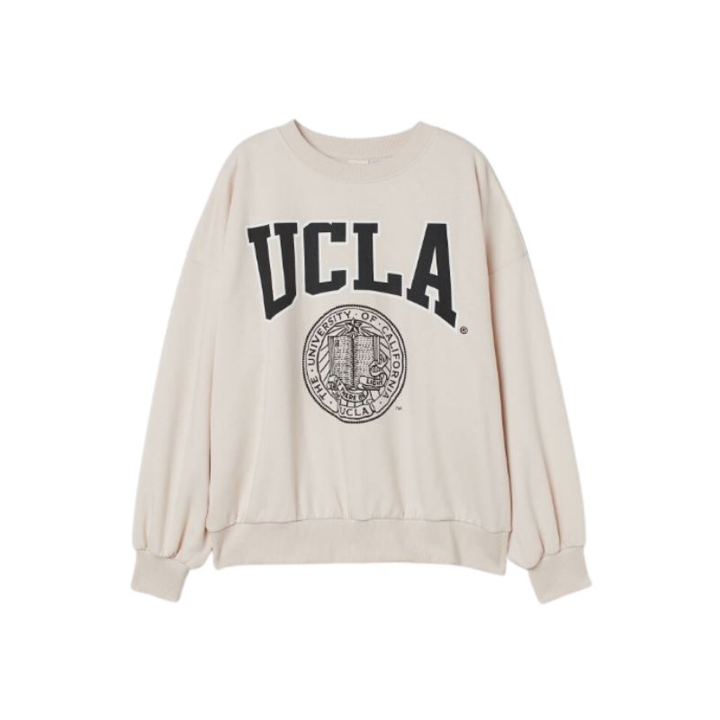 BIG DEALS Crewneck Sweater HM HnM Ucla Cream Full Tag Free Paper Bag **