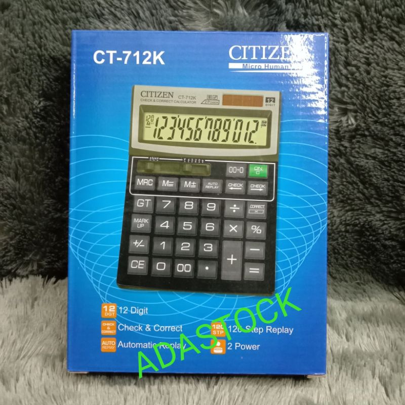 

kakulator meja dagang besar citizen CT-712k,12 digit