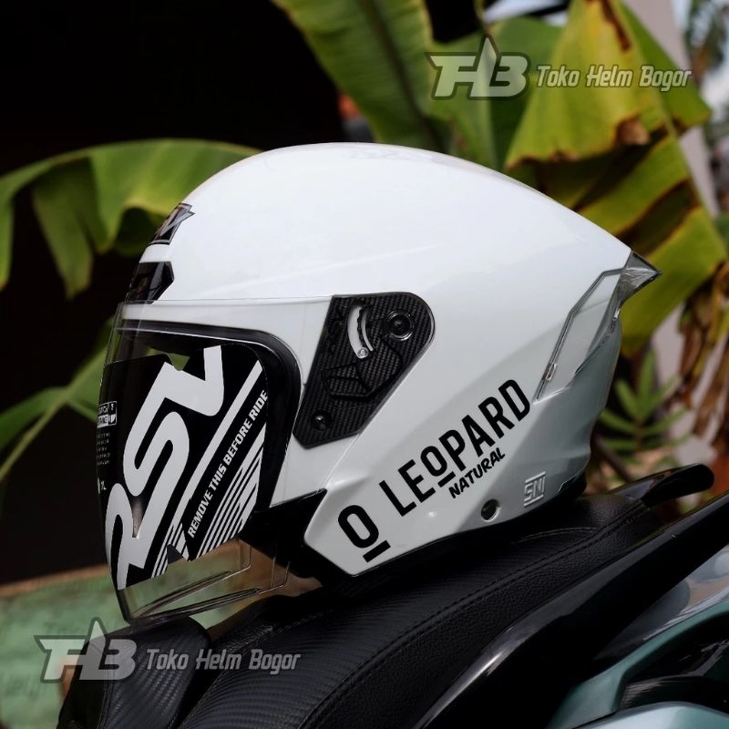 RSV HELM NEW WINDTAIL WHITE LEOPARD BLACK
