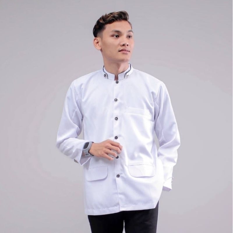 JASKO POLOS Murah Jas Koko Pria Dewasa Putih Hitam Abu Krem Tebal Adem